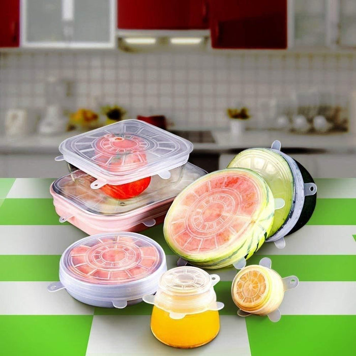 Reusable Silicone Stretchable Lids (6 Pcs Pack)